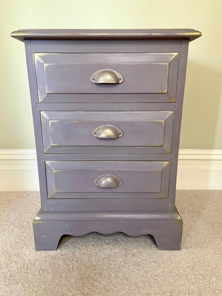 Solid wood bedside table / drawers 