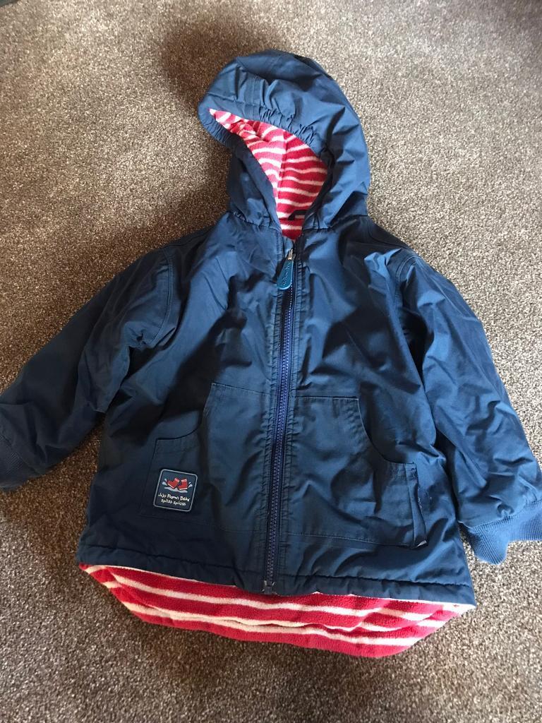 image for Jojo Mamen Bebe navy blue fleece lined coat
