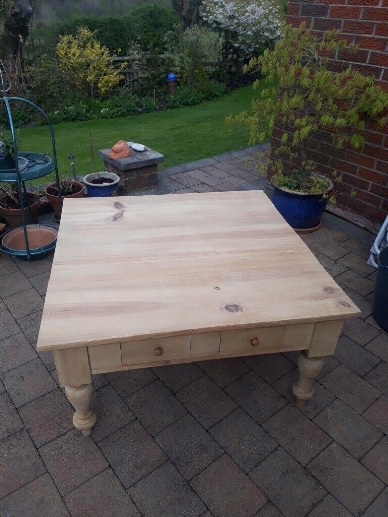 image for LARGE SOLID  ASH WOOD COFFEE TABLE. BESPOKE MADE 