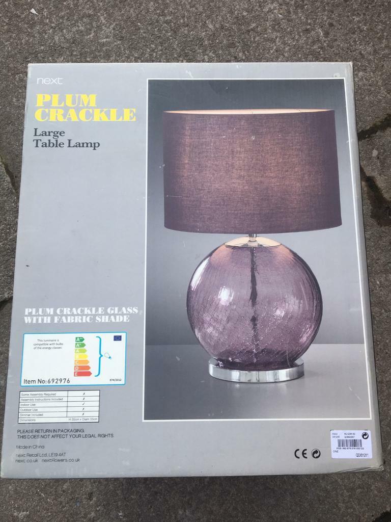 Brand new plum coloured table lamp from next
