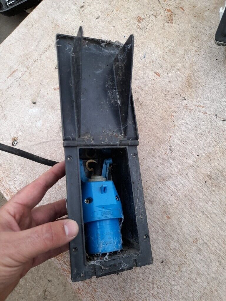 Caravan black electric hook up box