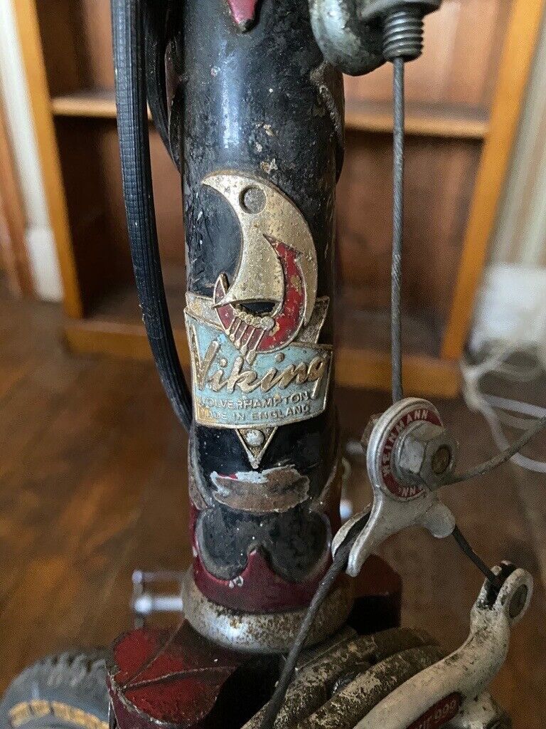 Very rare vintage Viking Ladies' bike, dark red, mid-century, in working order 
