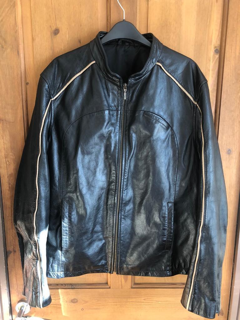Leather jacket biker style 