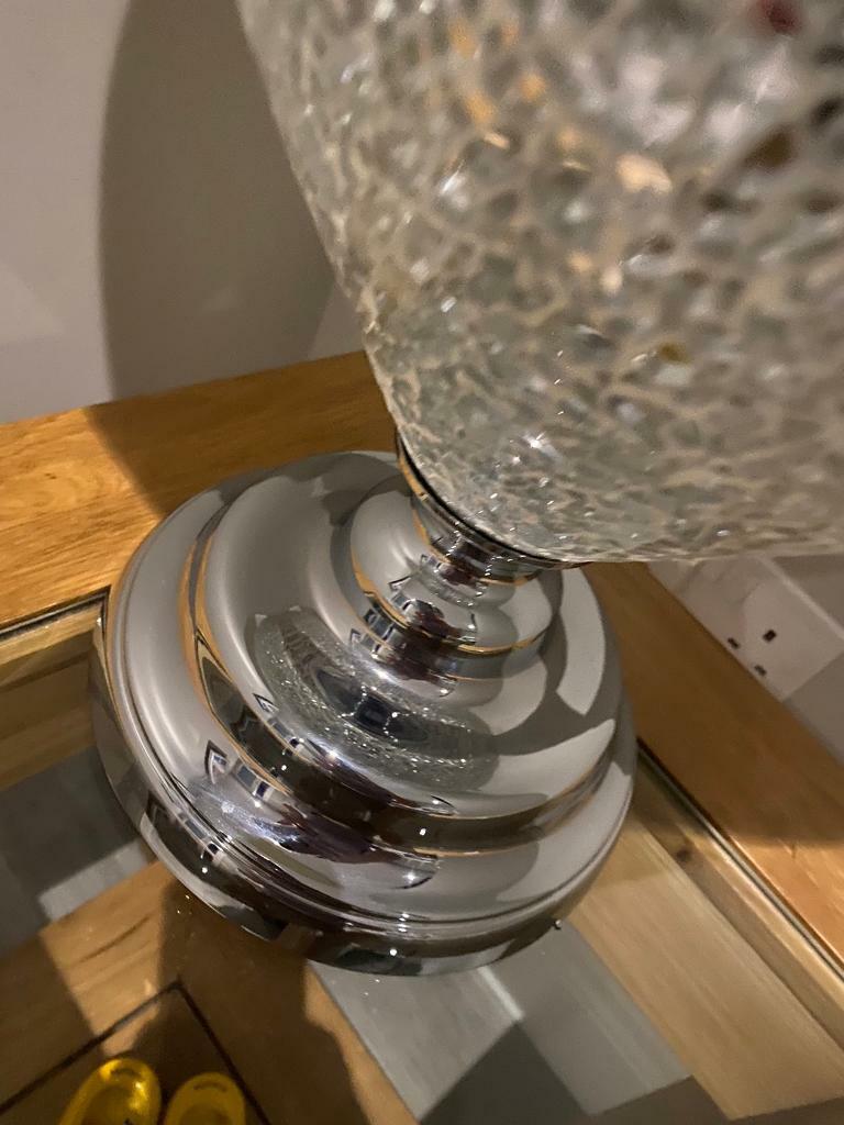 Extra Large silver/ivory Lamp