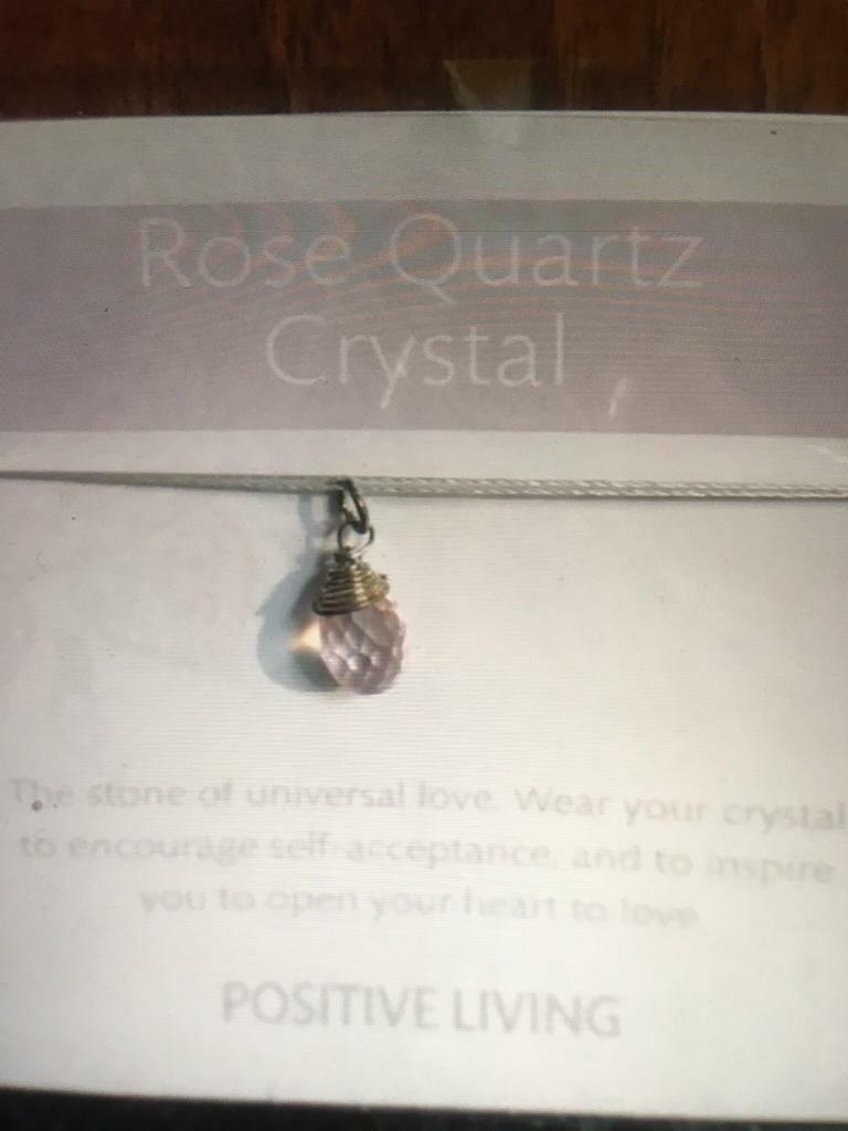 image for Rose Quartz Crystal Cut Charm Pendant keepsake Collectable Stone of love x 2