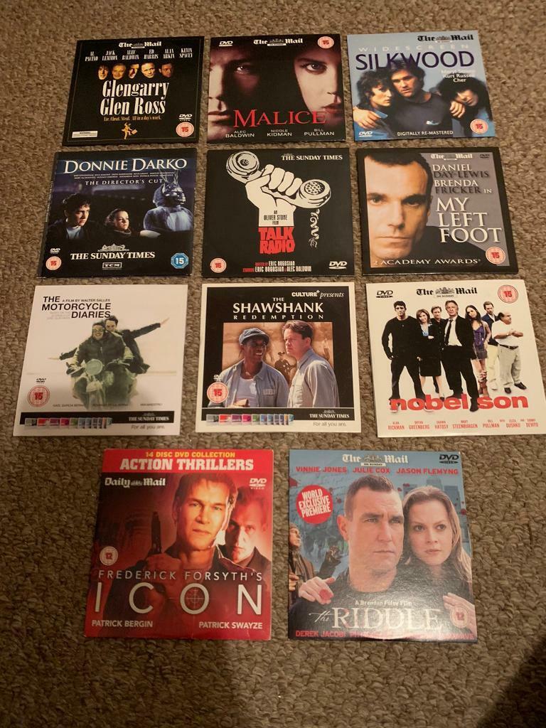 Mail on Sunday / Sunday Time Promo Action Thriller 11 DVD Bundle: Shawshank Redemption, Donnie Darko