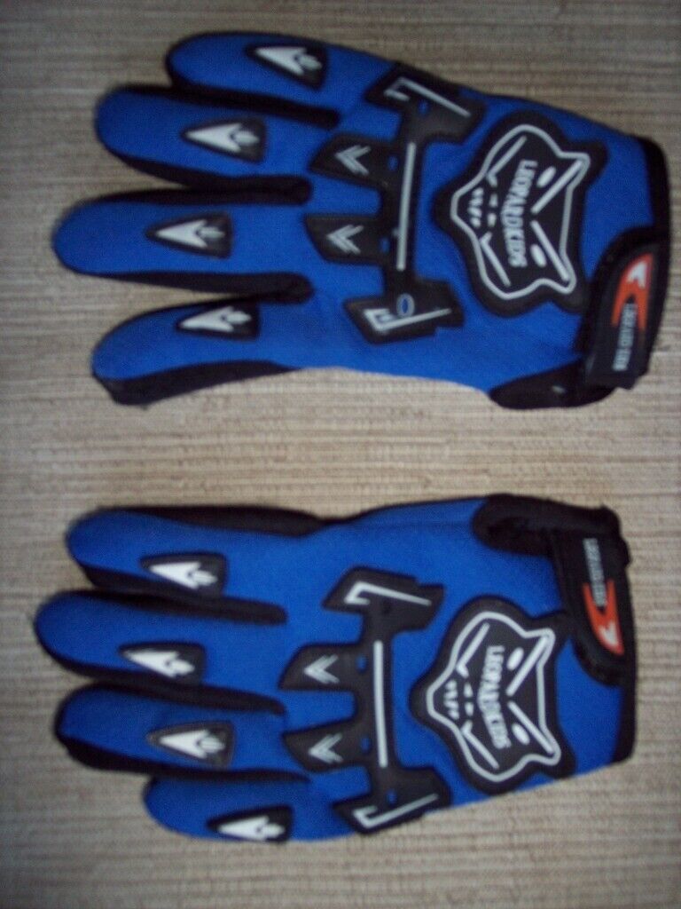 Leopard Kids Motocross Gloves Blue