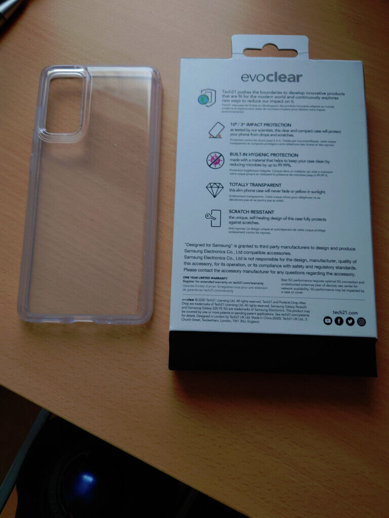 Tech21 evoclear protective case for Samsung S20 FE