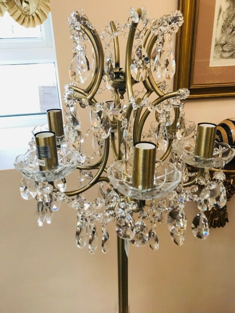 NEW CRYSTAL CHANDELIER STANDING LAMP HEIGHT 145CM