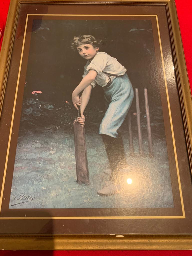 VICTORIAN PEARS SOAP ADVERT OF CRICKET BOY