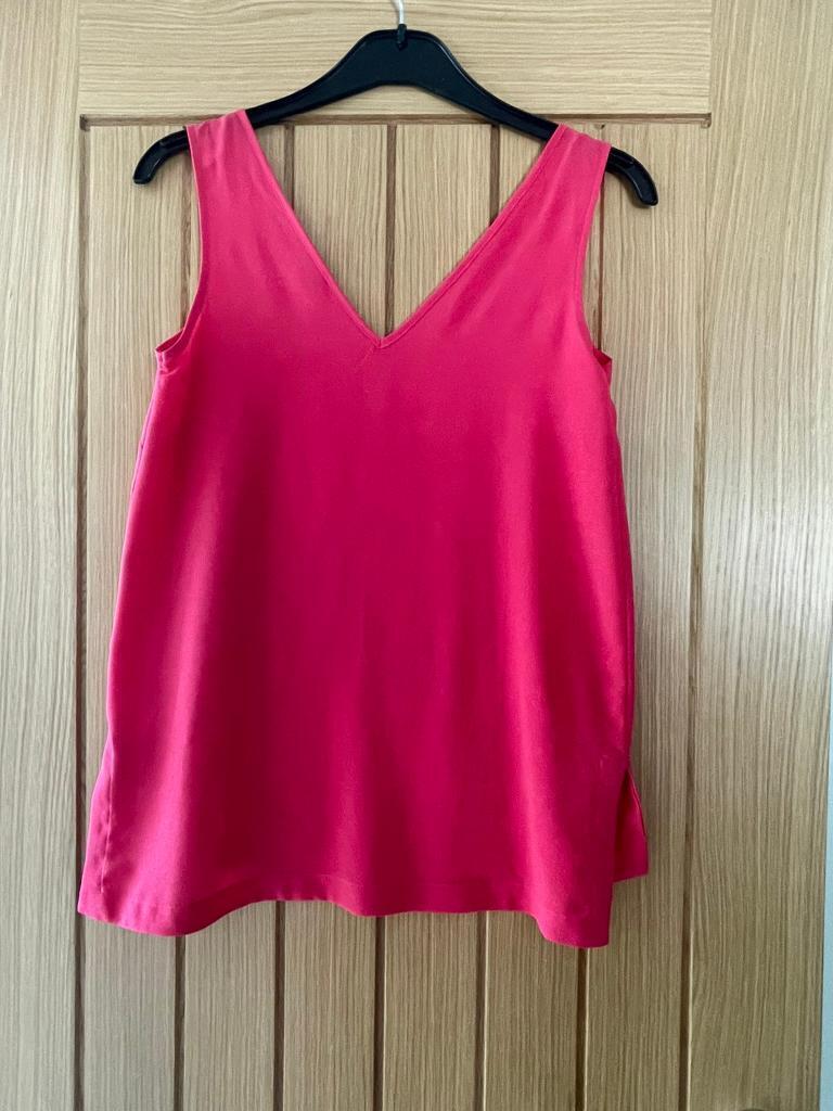 Marks and Spencer Fuchsia Pink V Neck Sleevless Camisole Blouse Top 6