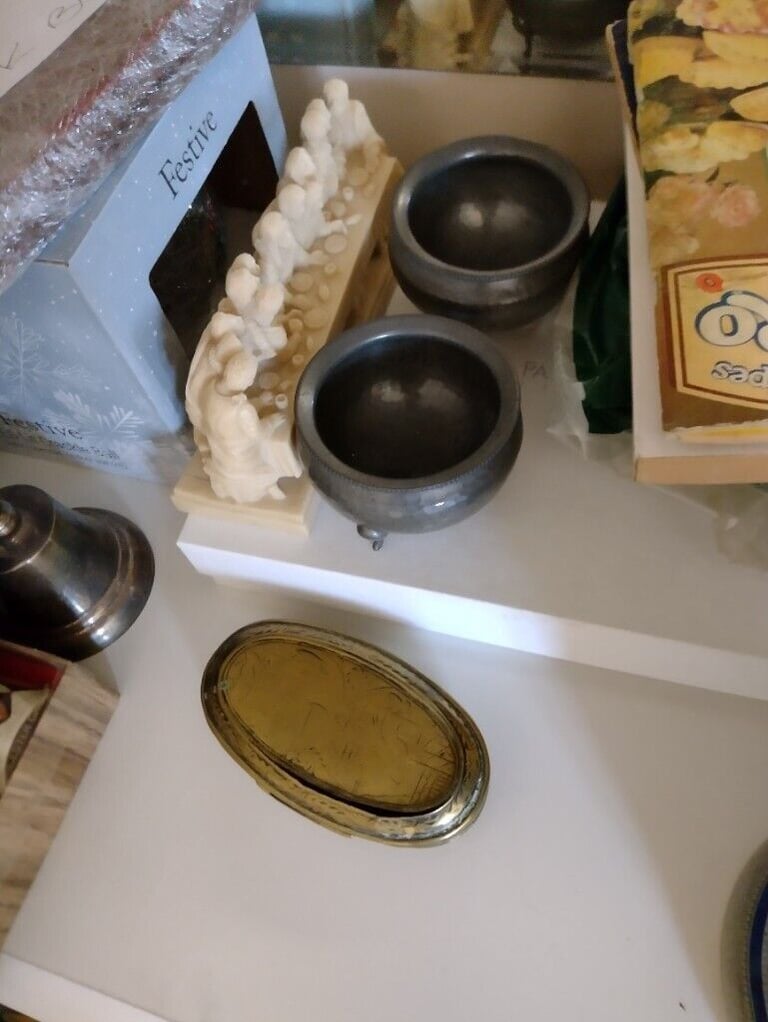 image for ANTIQUE BRASS TOBBACCO TIN