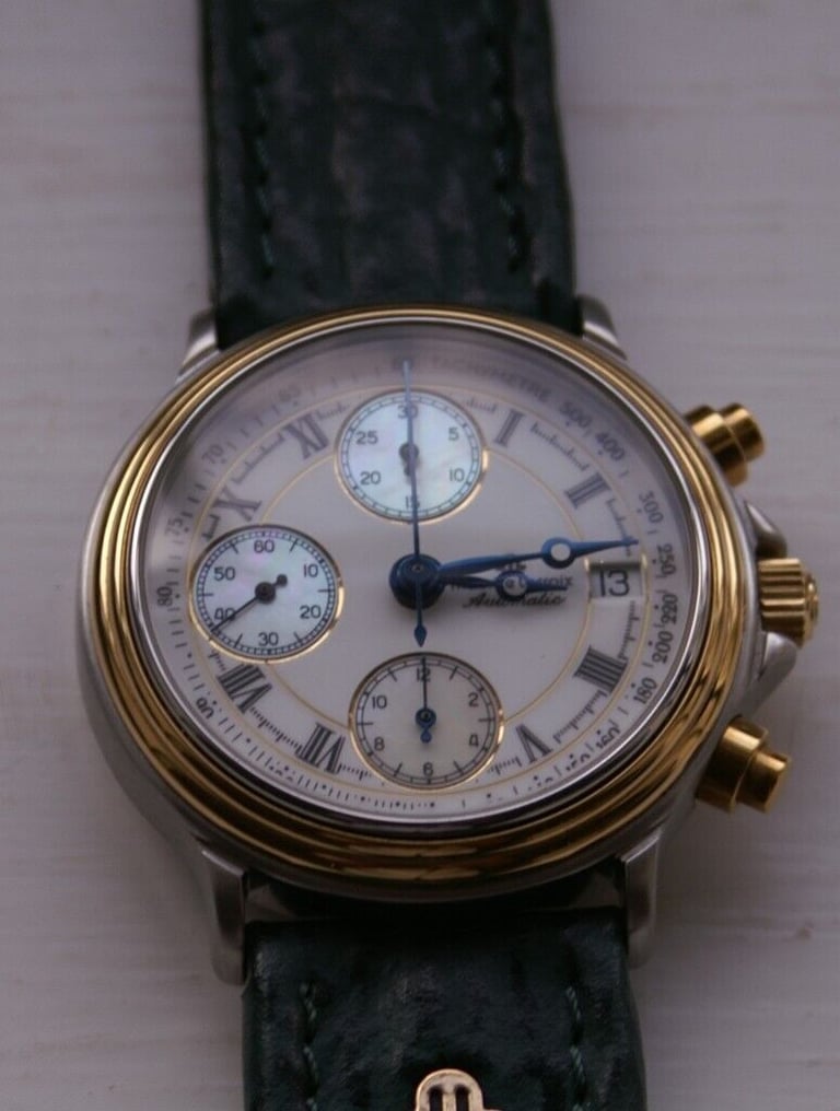 Maurice Lacroix automatic mechanical chronograph wristwatch - new old - '90s - Val 7750