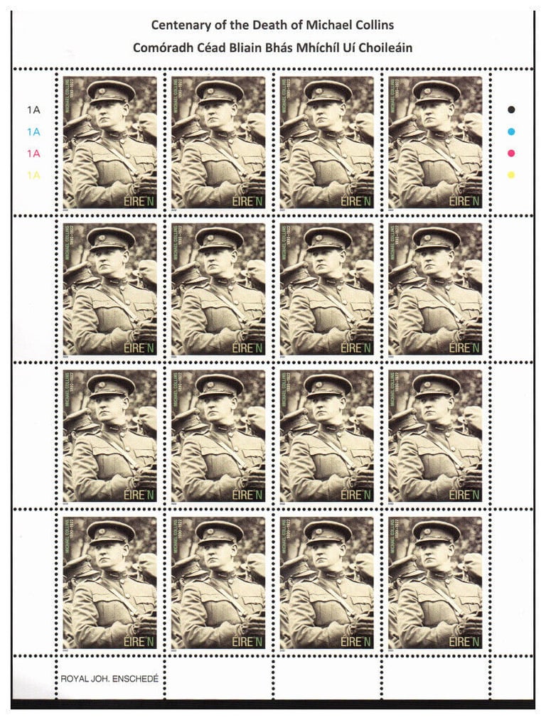 FULL SHEET (16) MNH OF THE DEATH OF MICHAEL COLLINS 2022