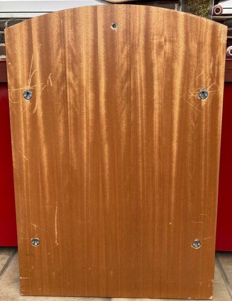 Large Oak Overmantle Beveled Mirror
