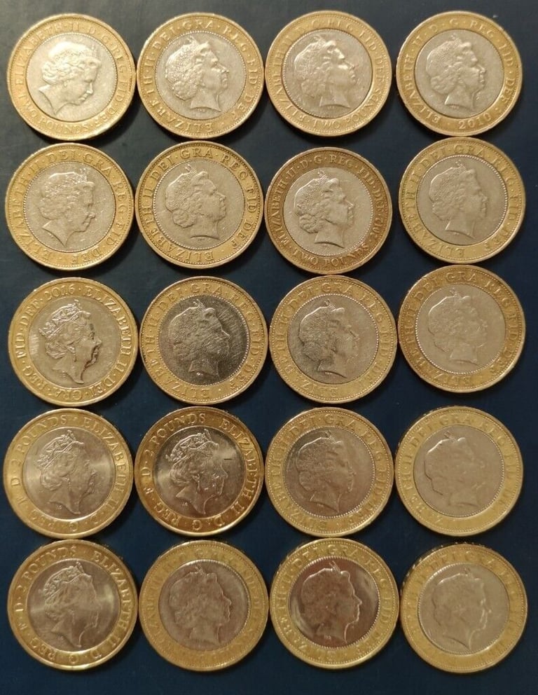 2 pound 20 coins set,circulated (set A1)