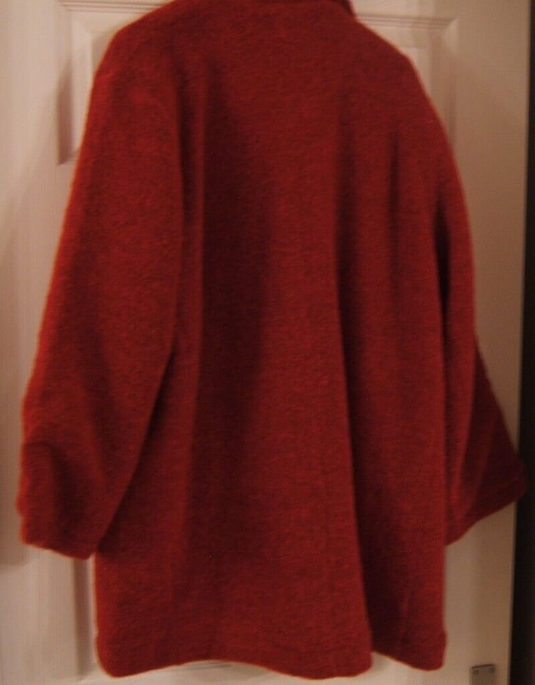 Ladies Designer Coat Adini Size M (14) Scarlett Red Frost Coat, (Used) Huge Saving! NEW COST £150!