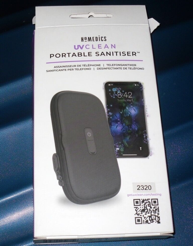 Homedics UV Clean Portable Phone Sanitiser - Kills 99.9% of Bacteria & Viruses in 60 seconds