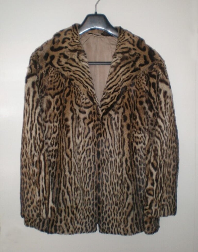 image for Real ocelot fur jacket with CITES, size L/XL
