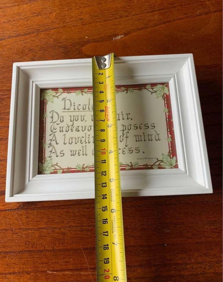 ‘Nicola’ White Framed Name Verse Calligraphy ‘Do You My Fair...’ Wall Art Gift