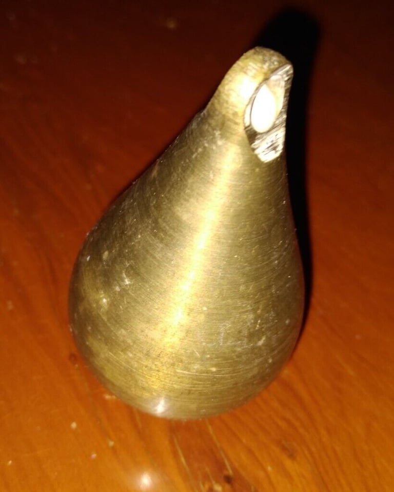 image for 'Teardrop' Counterweight, Solid Brass (fr. Dutch style wall clock). Cord pull?