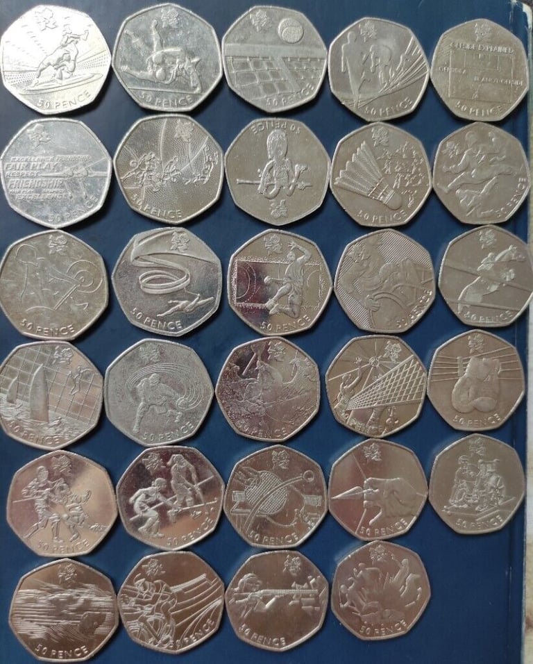 olympic 50p full set,circulated