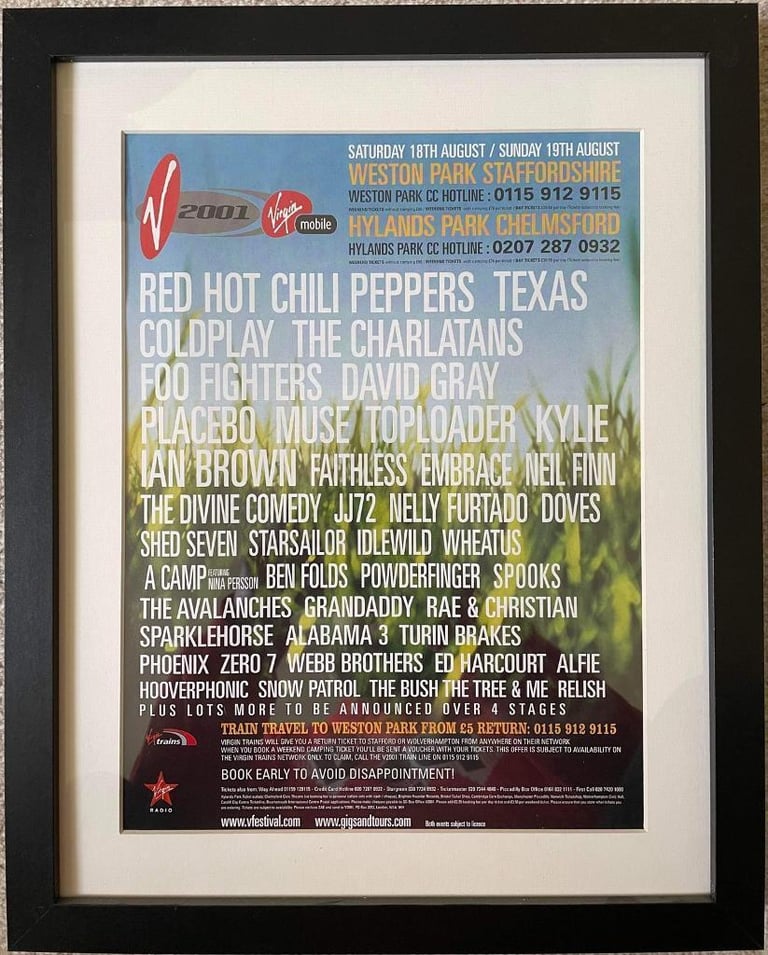 Mounted V festival vintage advertisement from 2001