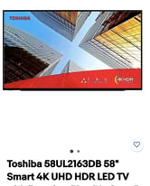 TOSHIBA 58UL2B63DB 4K ULTR FHD SMART 58INC TV ( EX DISPLAY )