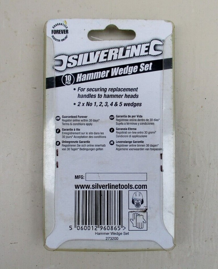 PKT OF TEN SILVERLINE ASSORTED HAMMER WEDGES - BRAND NEW