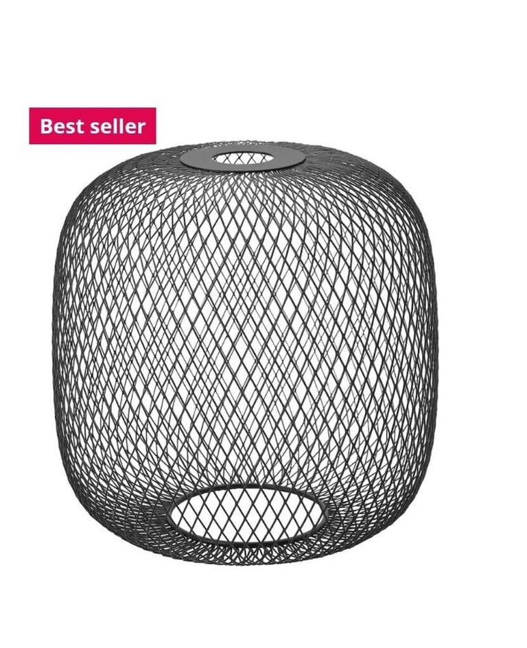 image for New Lampshade 26cm Black Rounded