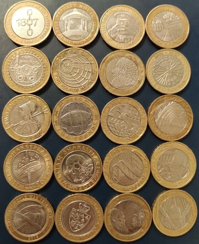 2 pound 20 coins set,circulated (set A1)