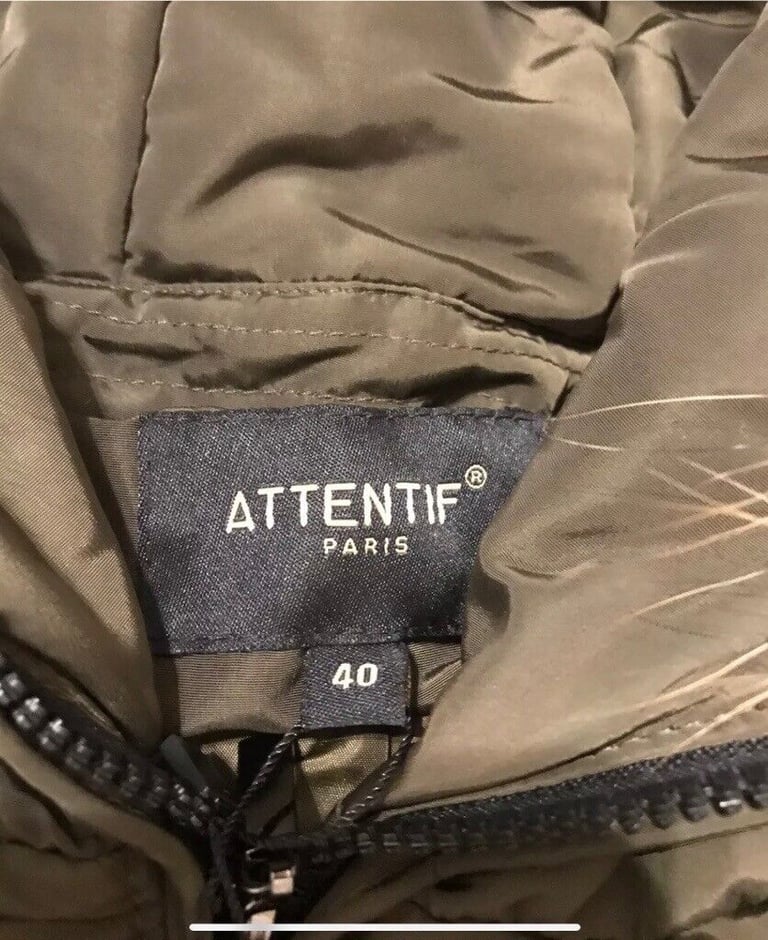 Ladies padded jacket (Attentif) Khaki size 12. New with tags.
