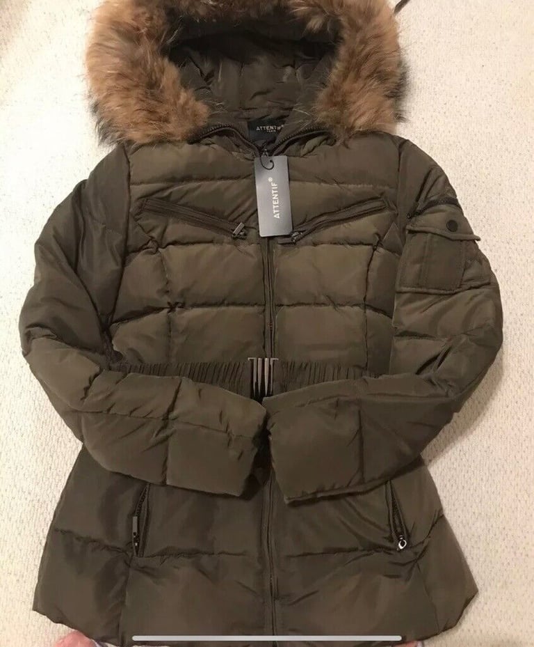 Ladies padded jacket (Attentif) Khaki size 12. New with tags.