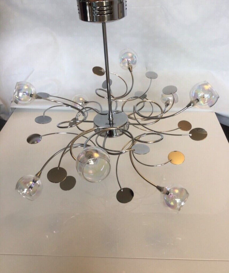 3x Shiny Chrome Ceiling Lighting, in excellent condition!