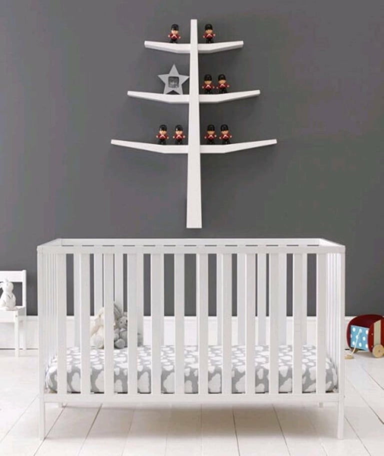 NEW Mothercare white wooden tree shelf