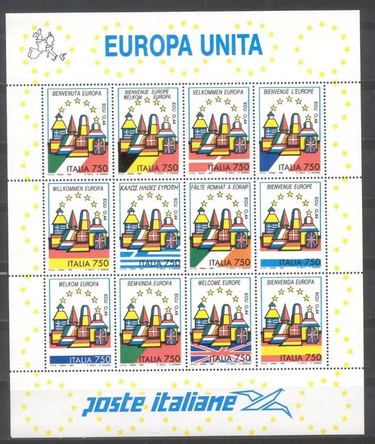 ITALY 1993 20 Years United Europe sheetlet MNH **