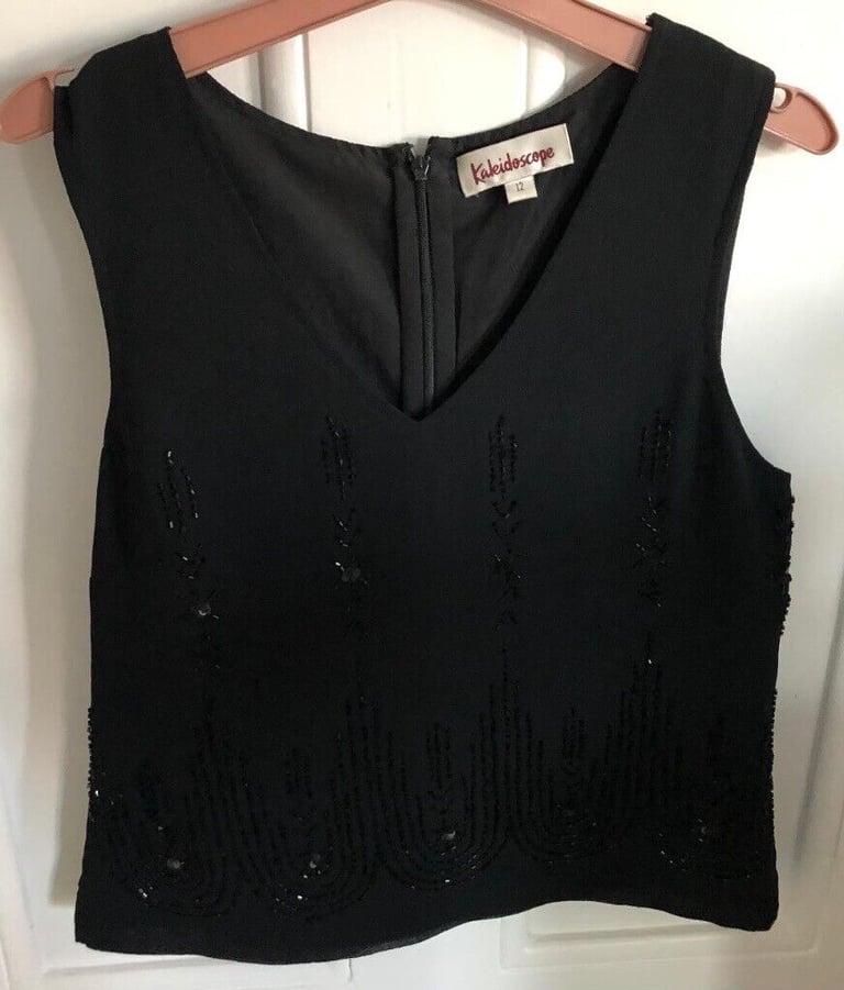 image for Ladies Black Party Top......Kaleidescope Size 12.