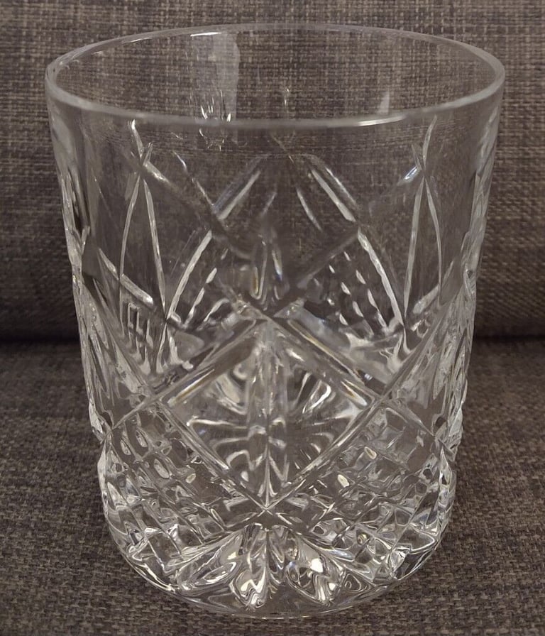 Vintage Square Crystal Decanter + 4 Whisky Glass Tumbler Set - Scotch Malt