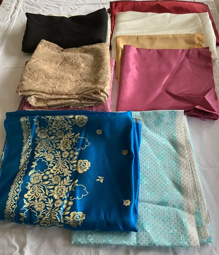image for 10 x Material / Fabric pieces (Satin, Lace, Chiffon)