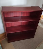 VERY COMPACT BOOKCASE/DVDs WITH 3 FIXED SHELVES DARK WOOD EFFECT 65cm x 82cm x 16cm