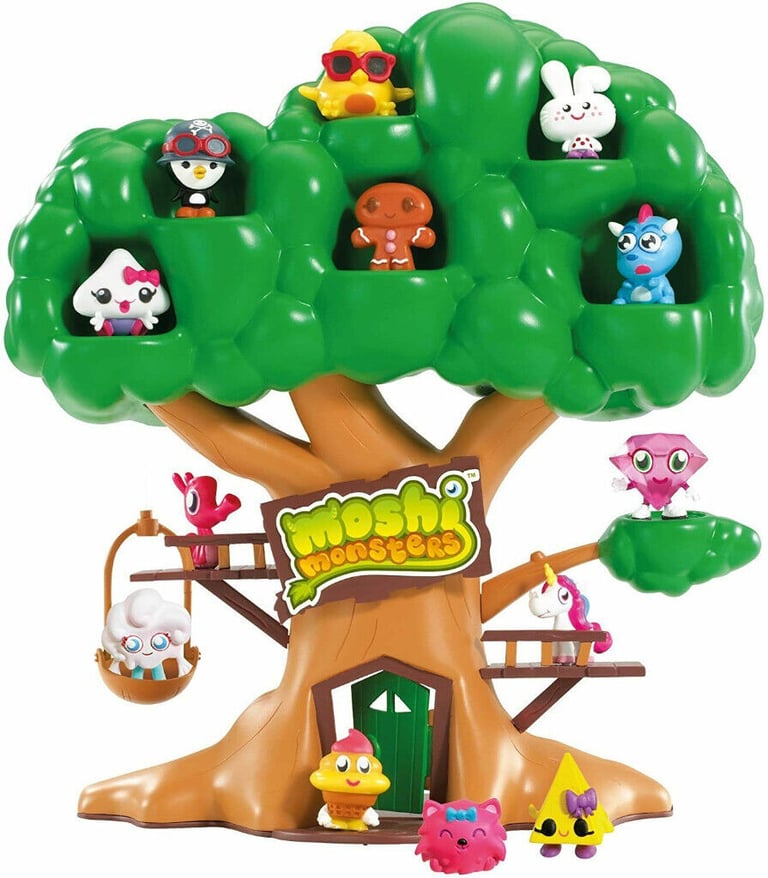 MOSHI MONSTERS MOSHLINGS TREEHOUSE PLAYSET WITH AUTO WORKING BASKET LIFT BOXED.*