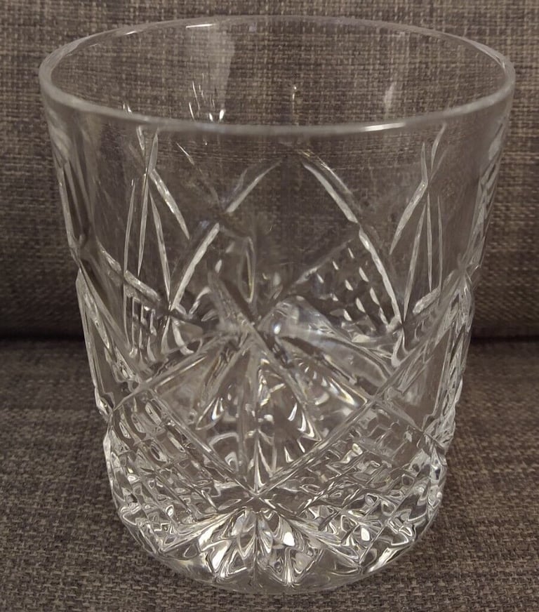 Vintage Square Crystal Decanter + 4 Whisky Glass Tumbler Set - Scotch Malt