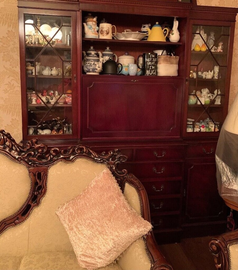 image for Mahogany wall unit - excellent condition