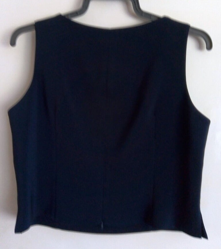 Sleeveless navy waistcoat/gilet - size 16