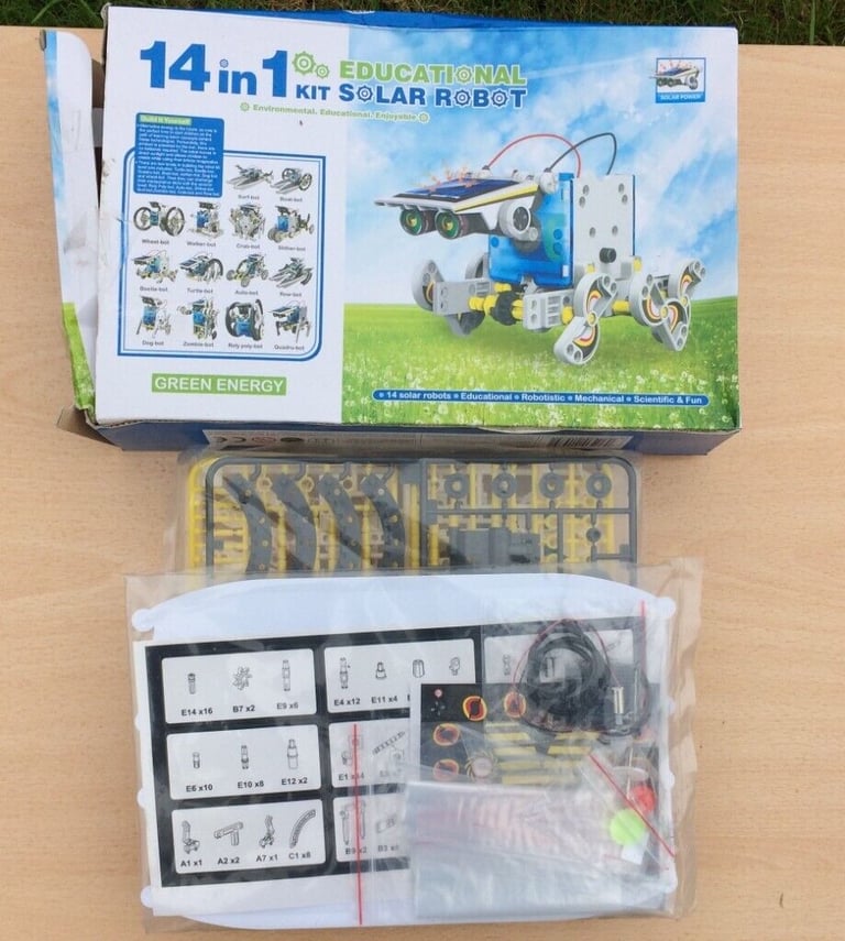 14-in-1 Educational Solar Robot Kit - Green Energy Science Toy Set for Kid's