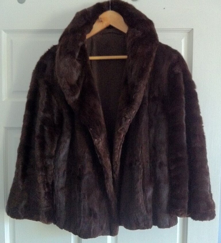 image for Ladies Harrods, Dark Brown,Vintage, Women's Fur Jacket,Chest size 44