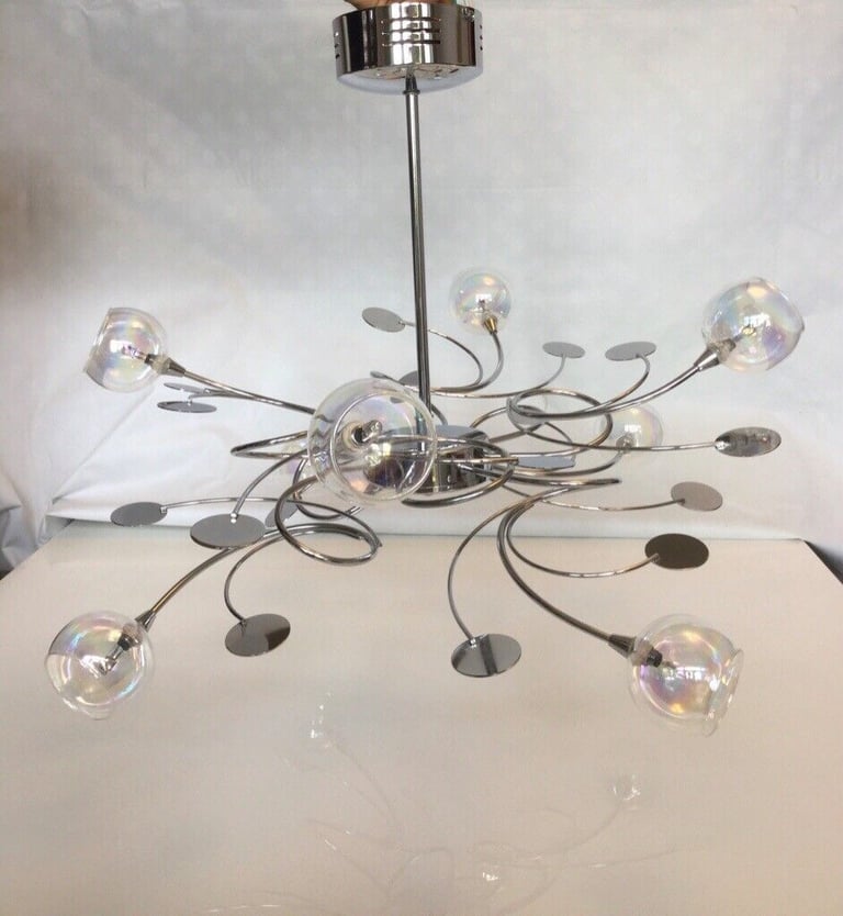 3x Shiny Chrome Ceiling Lighting, in excellent condition!