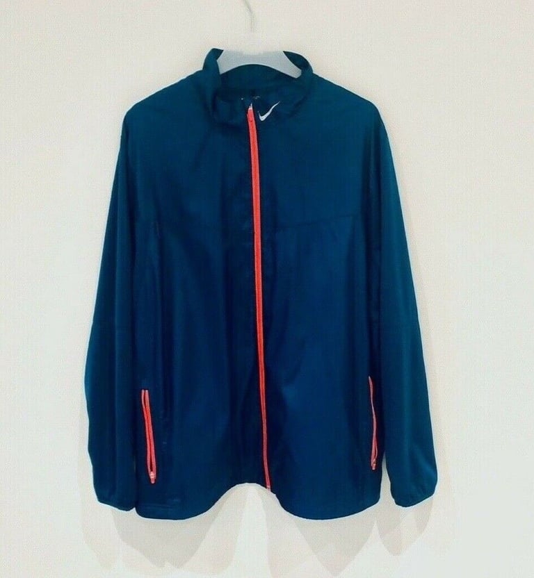 Mens XL Nike Tiger Woods Tour Lightweight Windproof Golf Jacket Blue / Red
