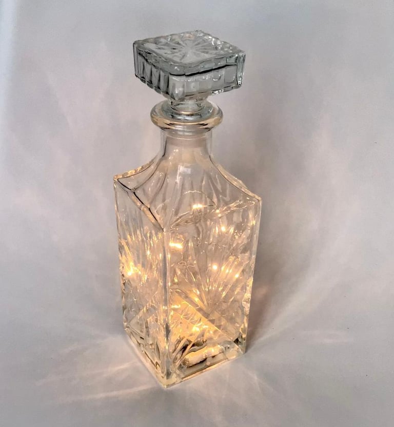 image for Decanter glass carafe LED light table lamp