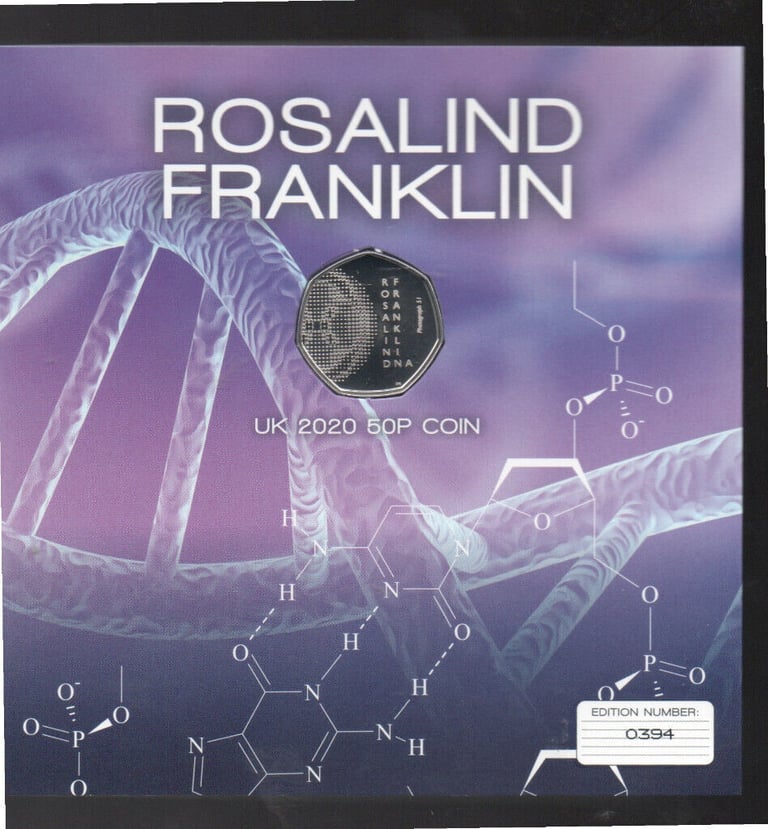 image for A ROSALIND FRANKLIN COMMEMORATIVE 50P IN PRESENTATION PACK NEW,MINT